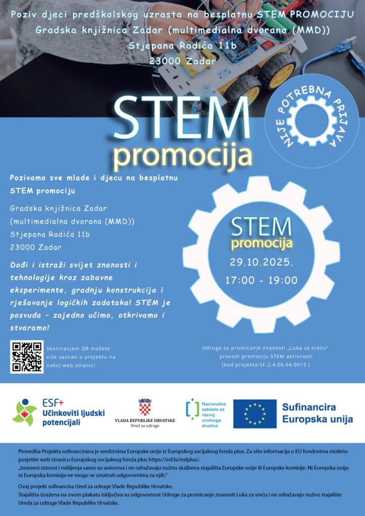 Promocija STEM aktivnosti na javnim mjestima (aktivnost 4.) u kolovozu